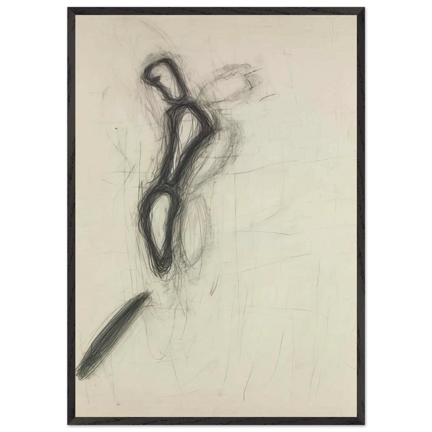 UNTITLED 1982 N2 - Susan Rothenberg 70x100 cm / 28x40 inches Framed Art Print – Black Wooden Frame