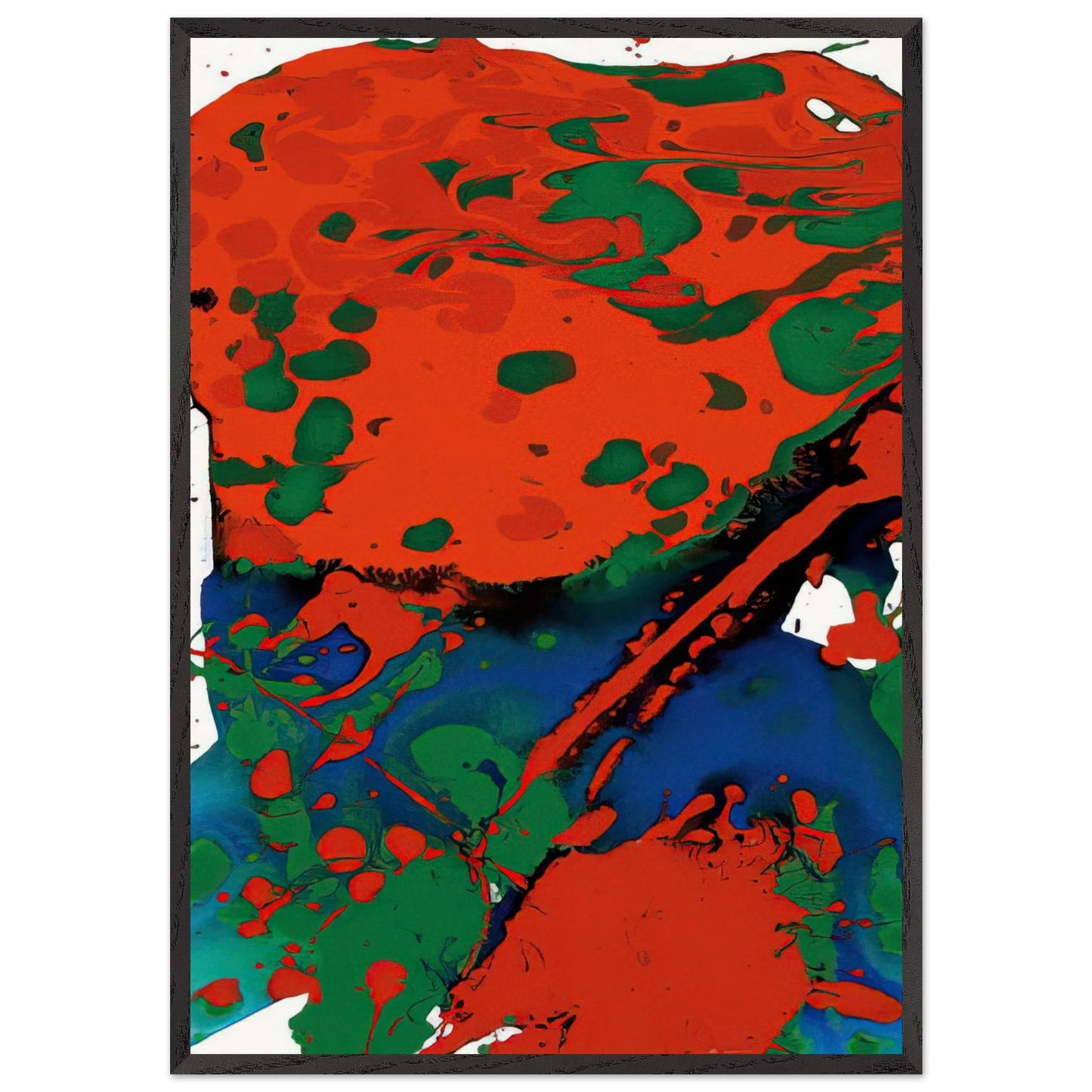 Untitled SFP94-137 SFF 1807 - Sam Francis 70x100 cm / 28x40 inches Framed Art Print – Black Wooden Frame