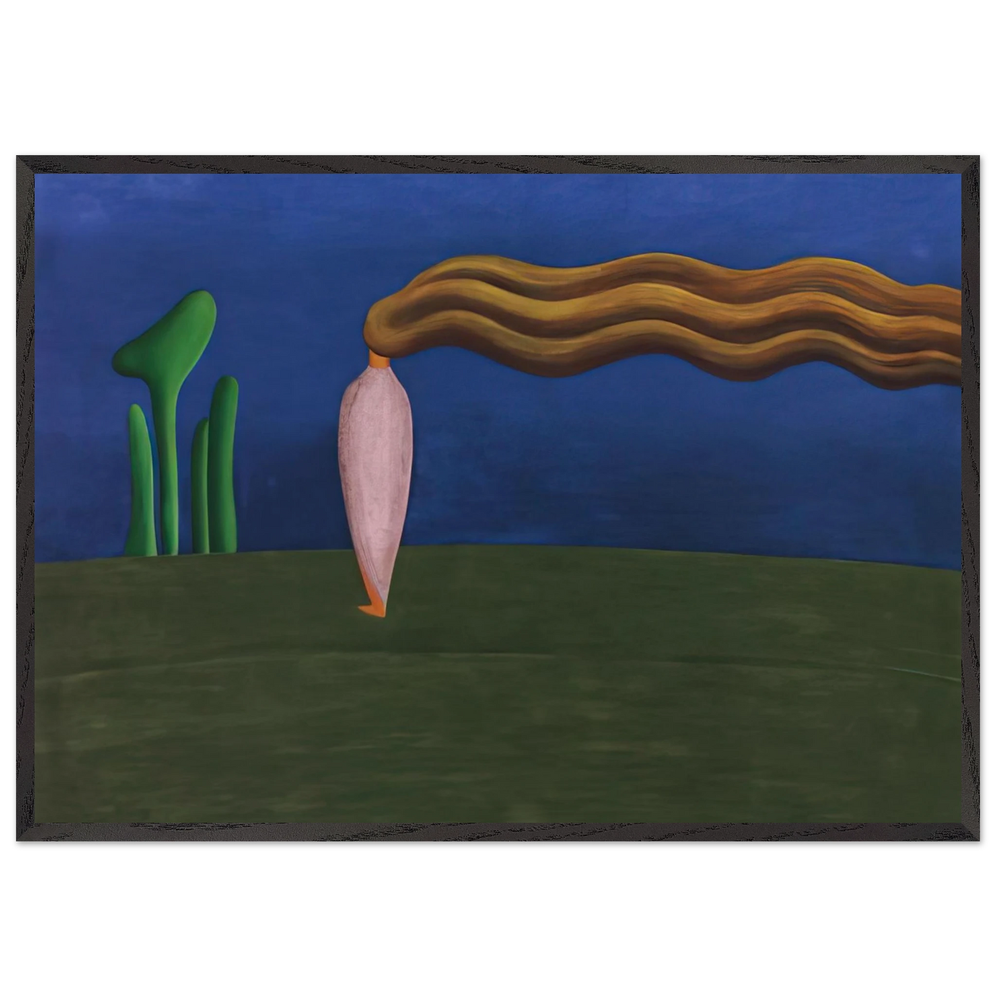 Composition Lonely Figure - Tarsila do Amaral 70x100 cm / 28x40 inches Framed Art Print – Black Wooden Frame