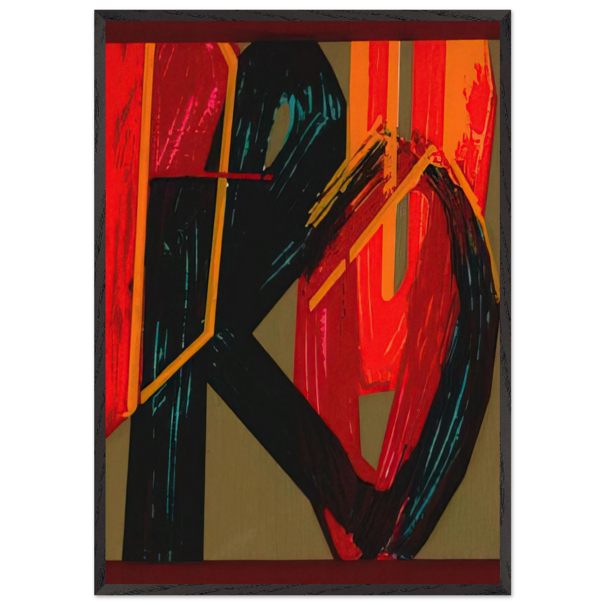 unknowntitle - Lettrism - Joao Vieira 70x100 cm / 28x40 inches Framed Art Print – Black Wooden Frame