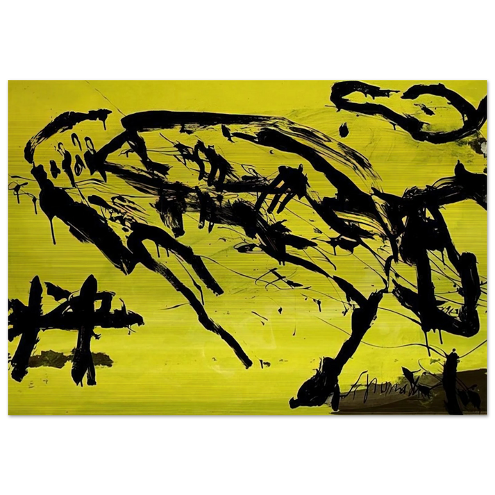 Hirschkuh - Tachisme - Emil Schumacher Brushed Aluminum Print - 70x100 cm / 28x40 inches | Emil Schumacher Aluminum Print | Emil Schumacher Prints
