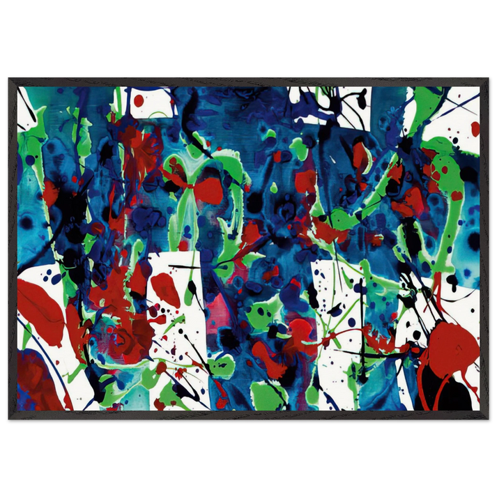 Untitled SFP94-33 SFF 1709 - Sam Francis 70x100 cm / 28x40 inches Framed Art Print – Black Wooden Frame