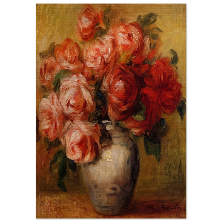 Still Life with Roses - Pierre-Auguste Renoir Brushed Aluminum Print - 70x100 cm / 28x40 inches | Pierre-Auguste Renoir Aluminum Print | Pierre-Auguste Renoir Prints