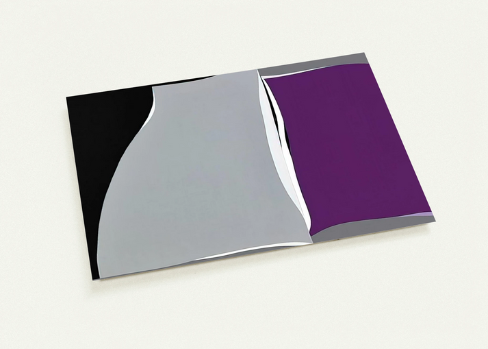 Black Gray Curves with Purple - 1960 By Karl Benjamin Pack of 10 Post Cards | Karl Benjamin Post Cards | A6 (10.5 x 14.8 cm) - 4.1 x 5.8 inches