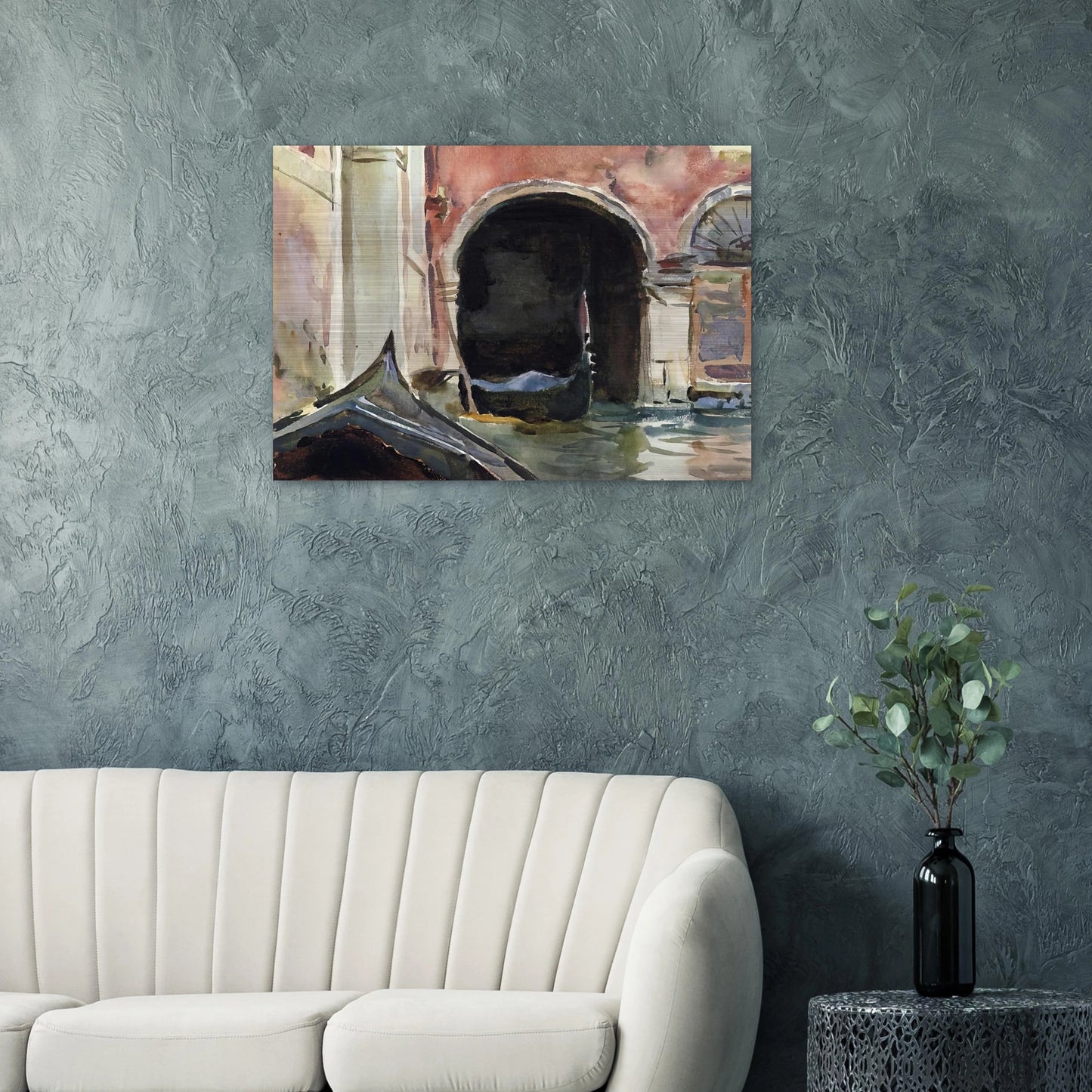 Venetian Canal - John Singer Sargent Brushed Aluminum Print - 70x100 cm / 28x40 inches | John Singer Sargent Aluminum Print | John Singer Sargent Prints
