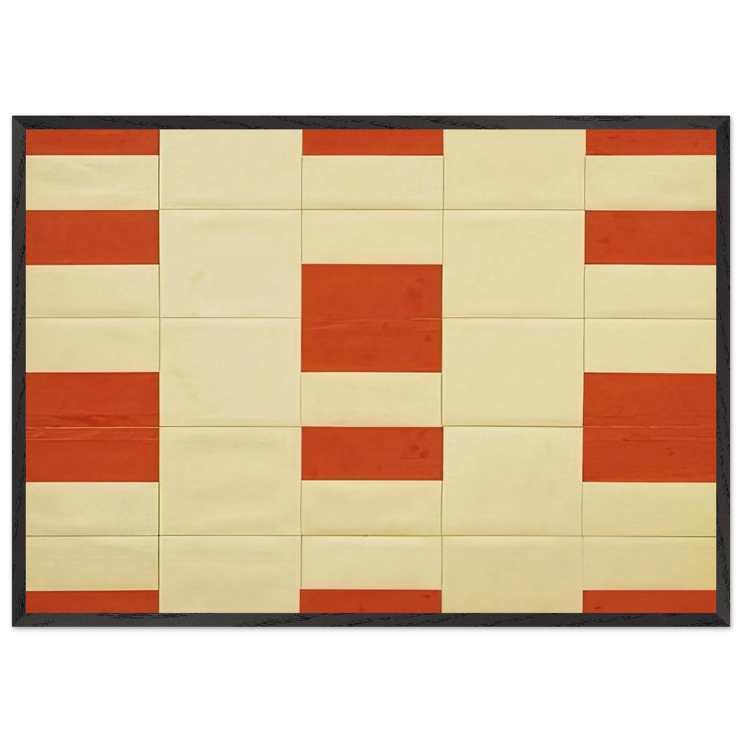 Red and White - Ellsworth Kelly 70x100 cm / 28x40 inches Framed Art Print – Black Wooden Frame