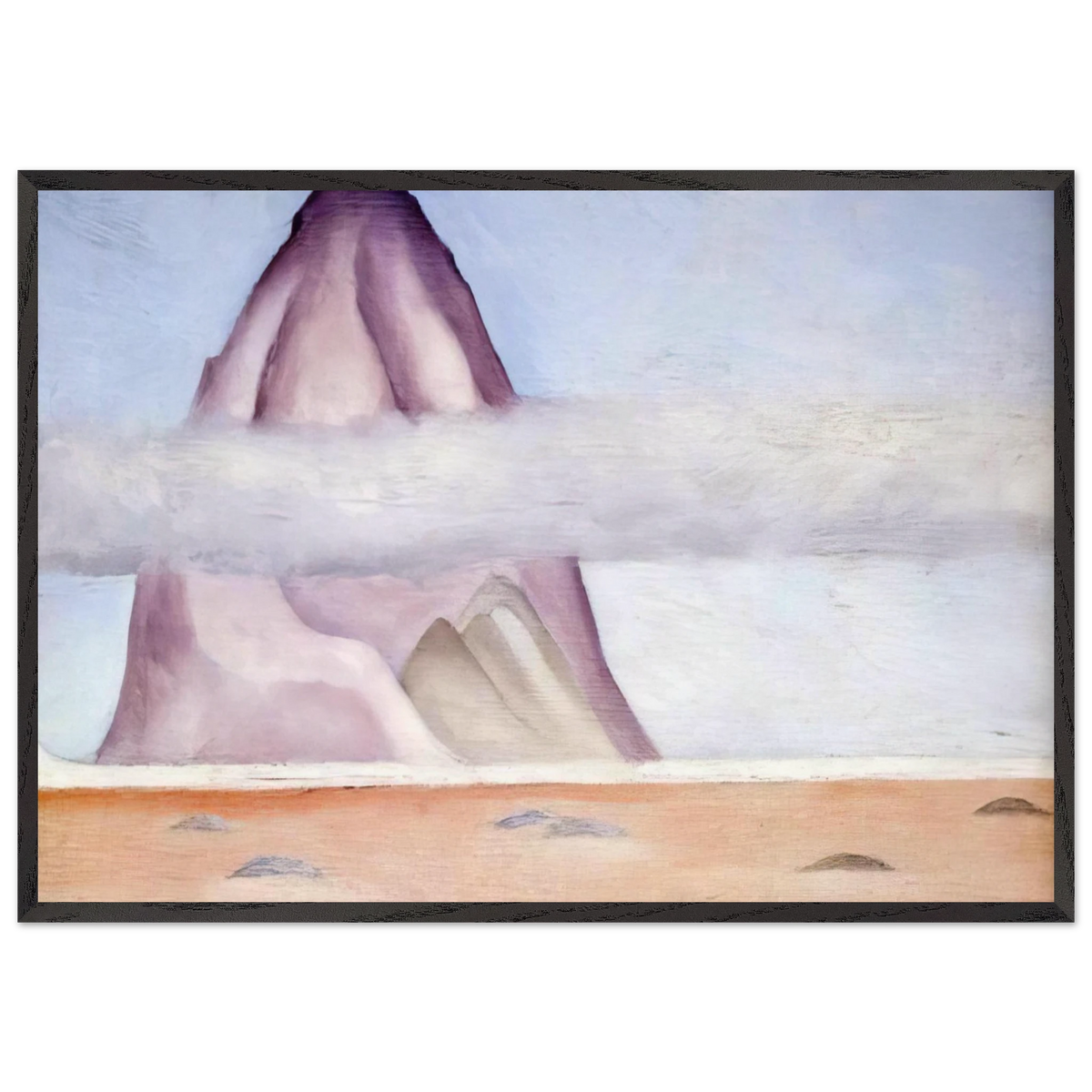 Misty - A Memory - Georgia OKeeffe 70x100 cm / 28x40 inches Framed Art Print – Black Wooden Frame