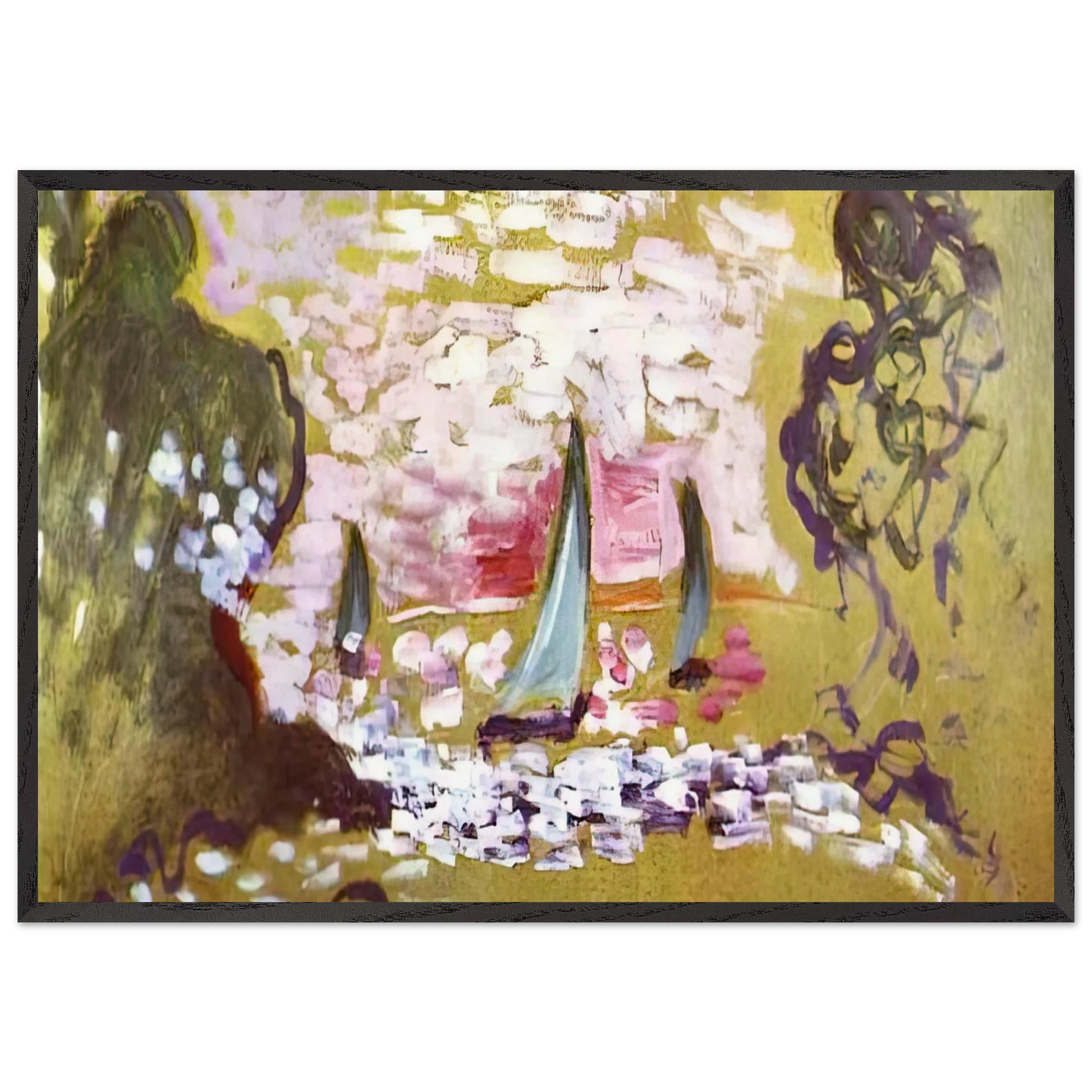 SAILBOATS N1 - Henri Matisse 70x100 cm / 28x40 inches Framed Art Print – Black Wooden Frame