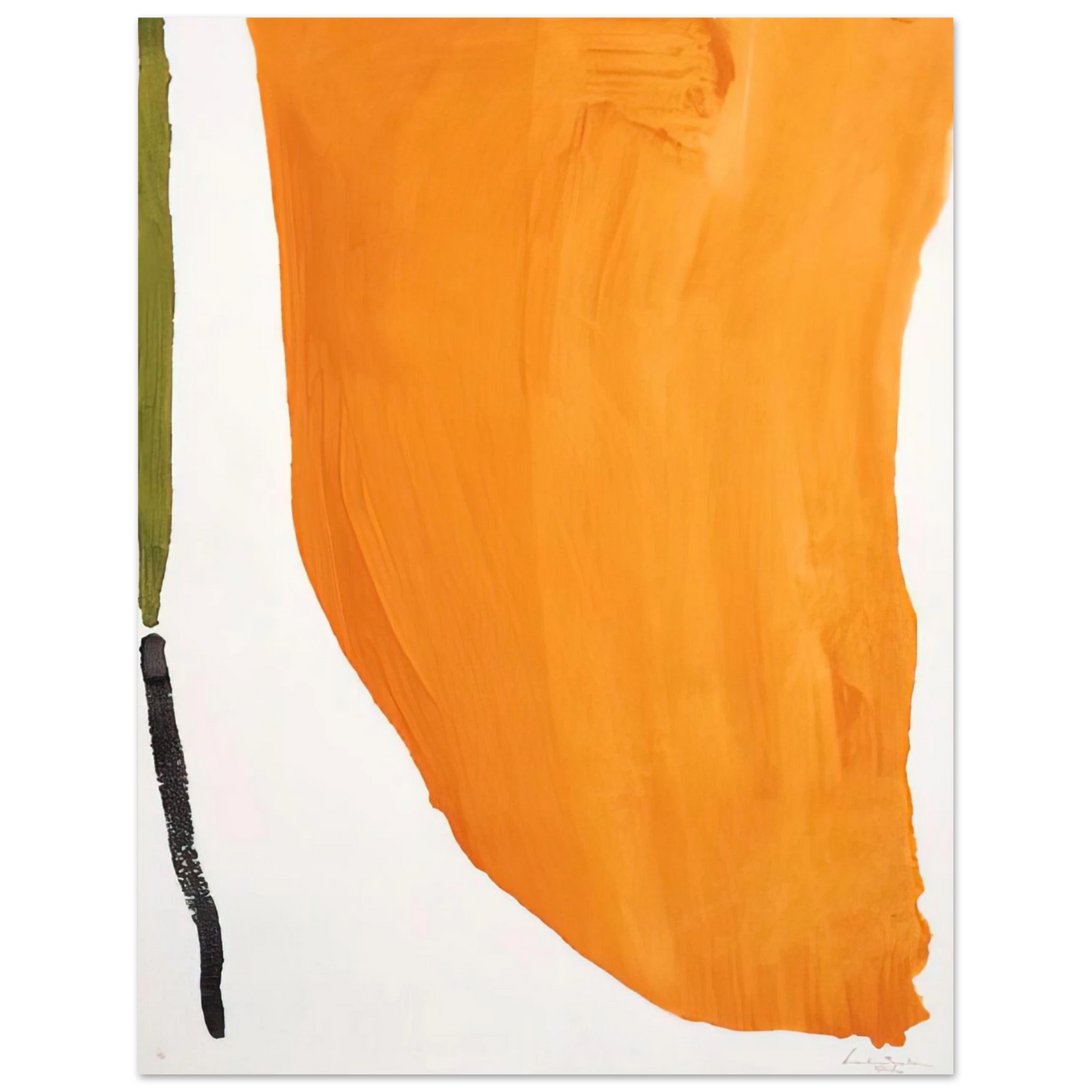 Helen Frankenthaler - Orange Downpour - 1970 Wall art - A3 (29.7 x 42 cm) - Premium Wooden Framed Poster With Fine Art Paper-canvas - Wood frame