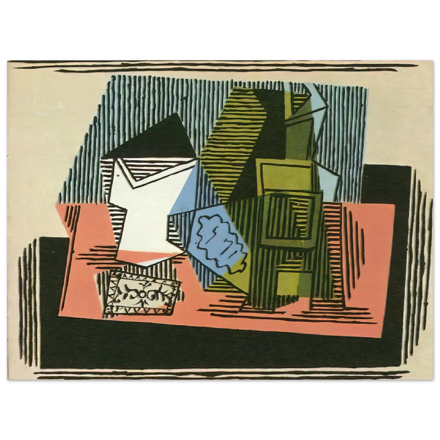 Pablo Picasso - Glass, bottle, packet of tobacco 75x100 cm / 30x40inches Fine Art Poster