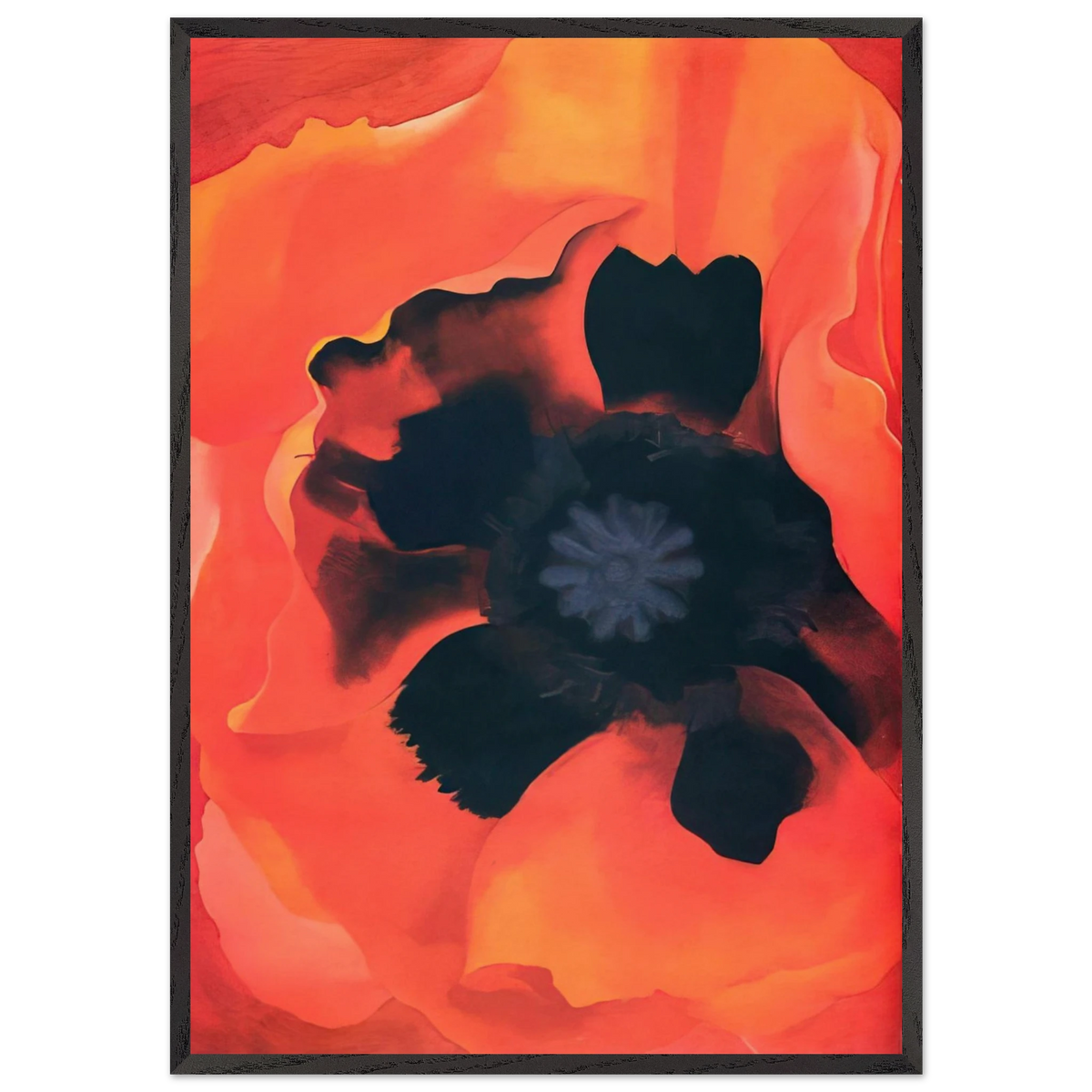 Poppy 2 - Georgia OKeeffe 70x100 cm / 28x40 inches Framed Art Print – Black Wooden Frame