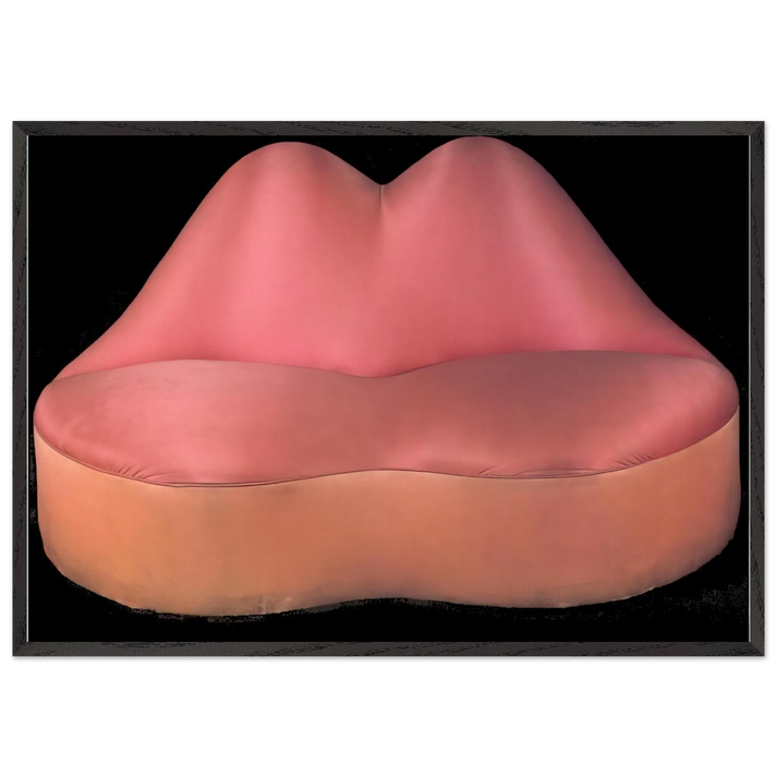 MAE WEST LIPS SOFA 1937 - Salvador Dali 70x100 cm / 28x40 inches Framed Art Print – Black Wooden Frame