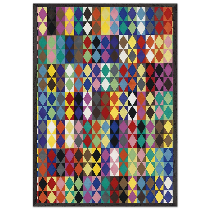 238 combinazioni cromatiche con 16 colori moltiplicati fra loro - 1969 - Dadamaino 70x100 cm / 28x40 inches Framed Art Print – Black Wooden Frame