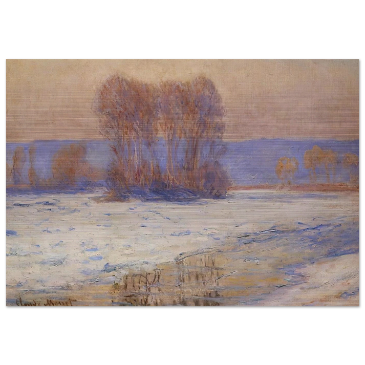 The Seine at Bennecourt, Winter - claude monet Brushed Aluminum Print - 70x100 cm / 28x40 inches | claude monet Aluminum Print | claude monet Prints