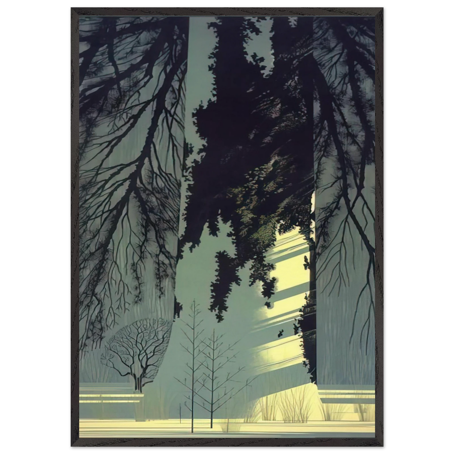 Snow White - Eyvind Earle 70x100 cm / 28x40 inches Framed Art Print – Black Wooden Frame