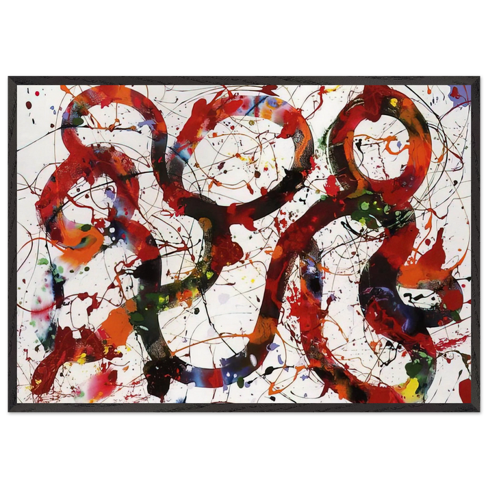 Untitled SFP88-12 - Sam Francis 70x100 cm / 28x40 inches Framed Art Print – Black Wooden Frame
