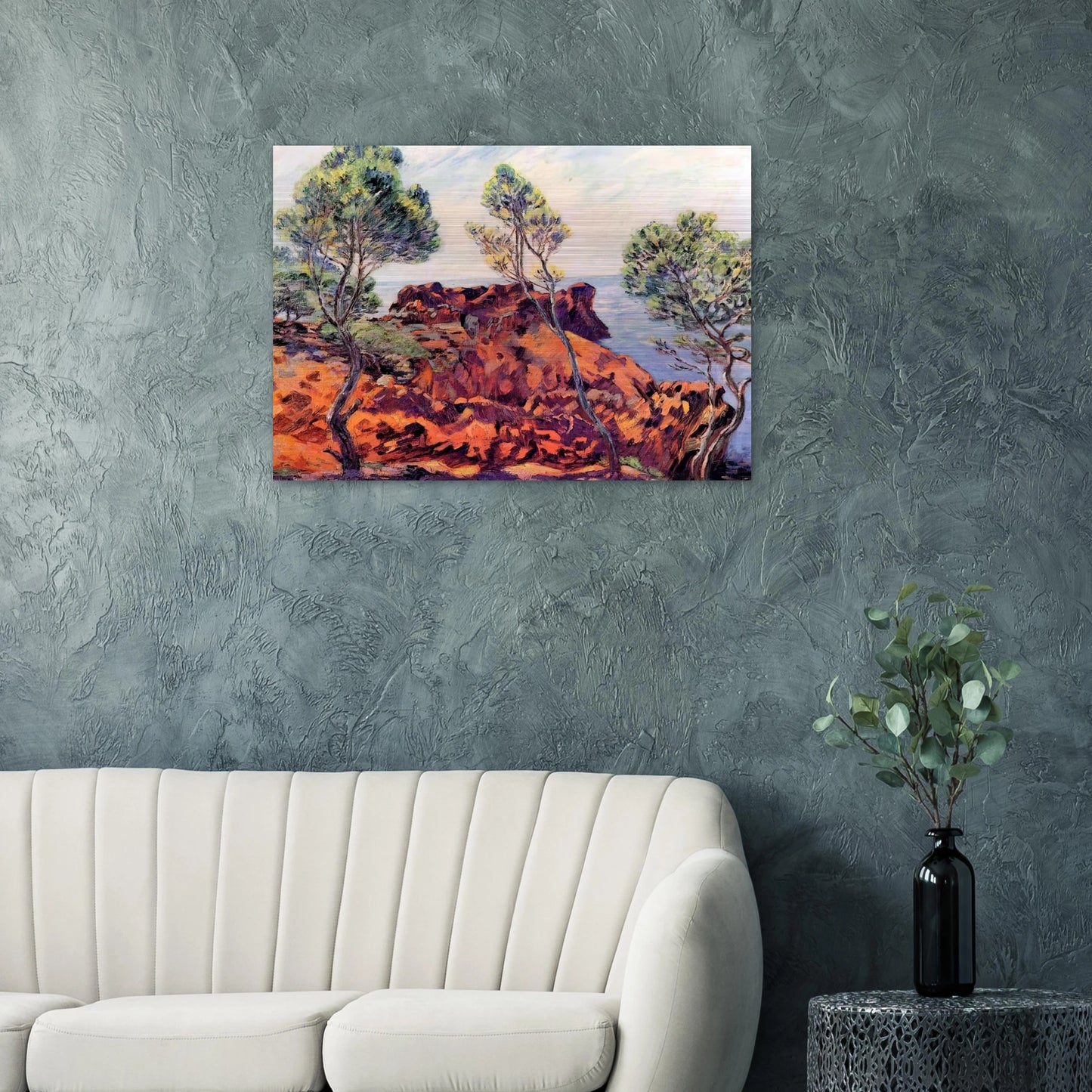 Agay, les Roches Rouges - 1901 - Armand Guillaumin Brushed Aluminum Print - 70x100 cm / 28x40 inches | Armand Guillaumin Aluminum Print | Armand Guillaumin Prints