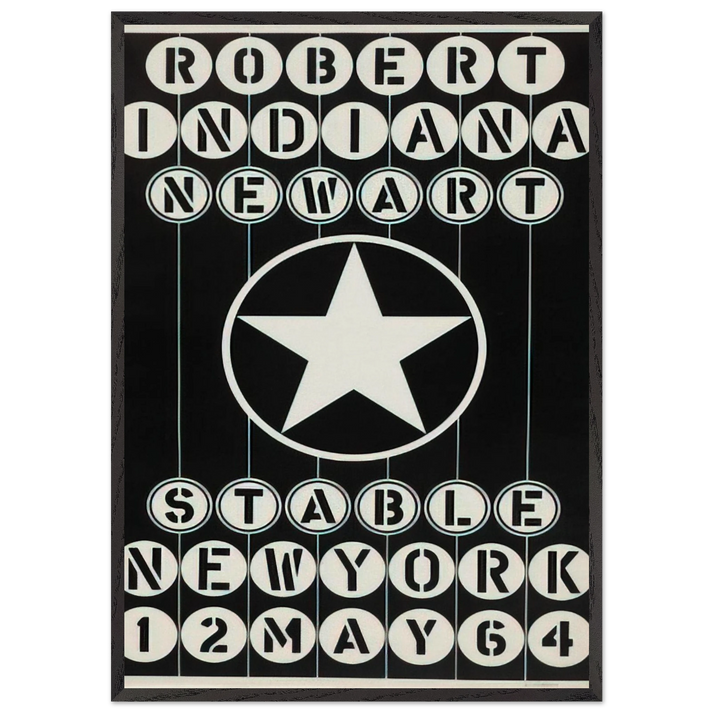 Robert Indiana New Art Stable New York - Robert Indiana 70x100 cm / 28x40 inches Framed Art Print – Black Wooden Frame