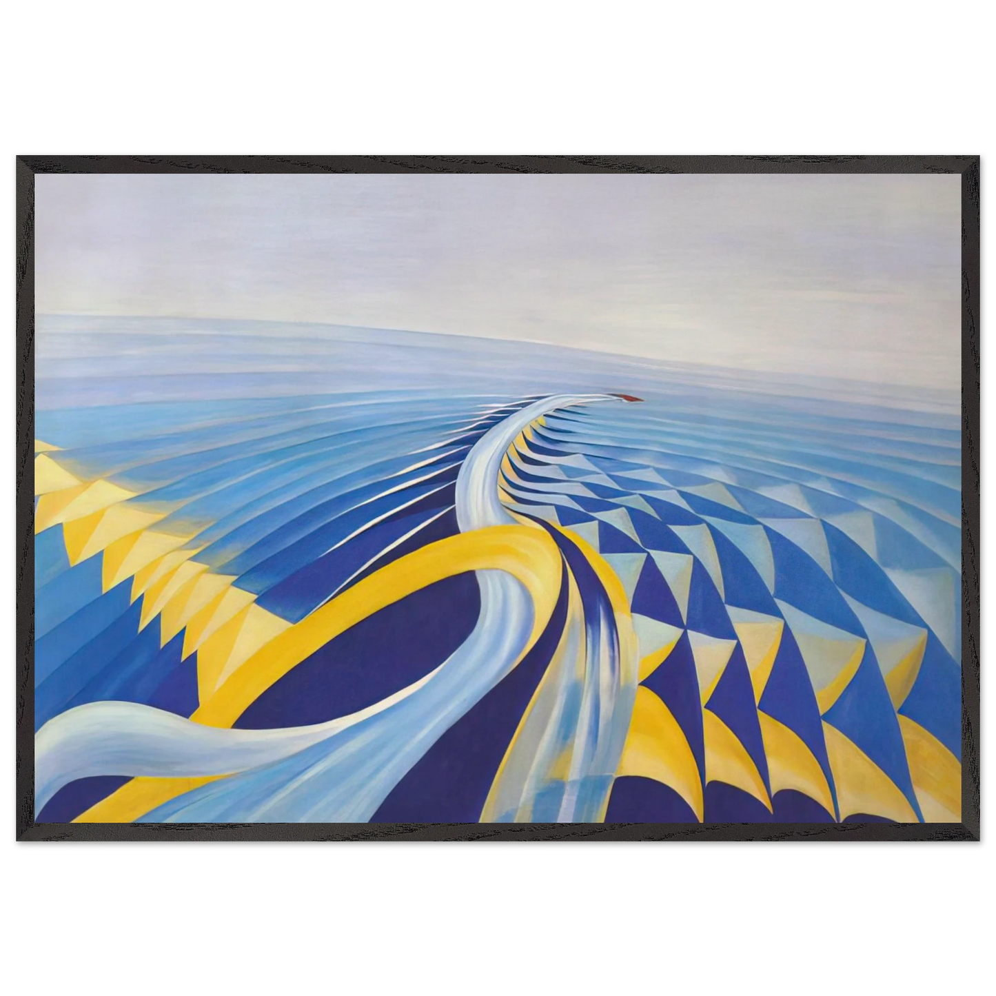 Speeding Motorboat - 1923 - Benedetta Cappa 70x100 cm / 28x40 inches Framed Art Print – Black Wooden Frame