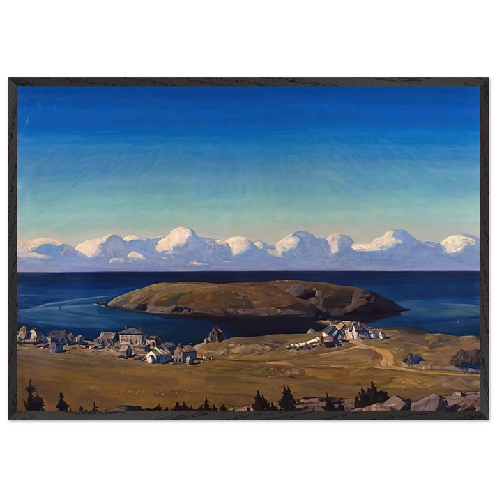 Island Village Coast of Maine - Rockwell Kent 70x100 cm / 28x40 inches Framed Art Print – Black Wooden Frame