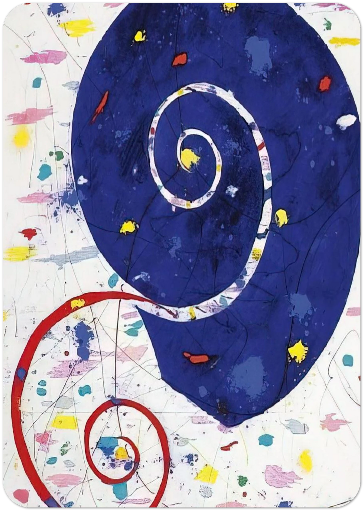 Ammonite SFM 82-063 By Sam Francis Pack of 10 Post Cards | Sam Francis Post Cards | A6 (10.5 x 14.8 cm) - 4.1 x 5.8 inches