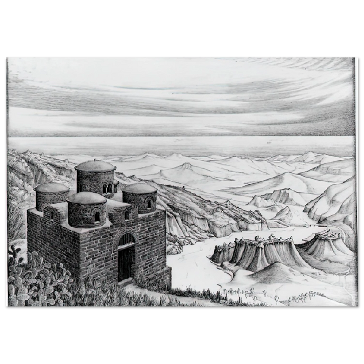 MC Escher - CATTOLICA OF STILO CALABRIA 1930 Wall Art - 21x29.7 cm / 8x12" - Premium Wooden Framed Poster With Fine Art Paper-canvas - White frame