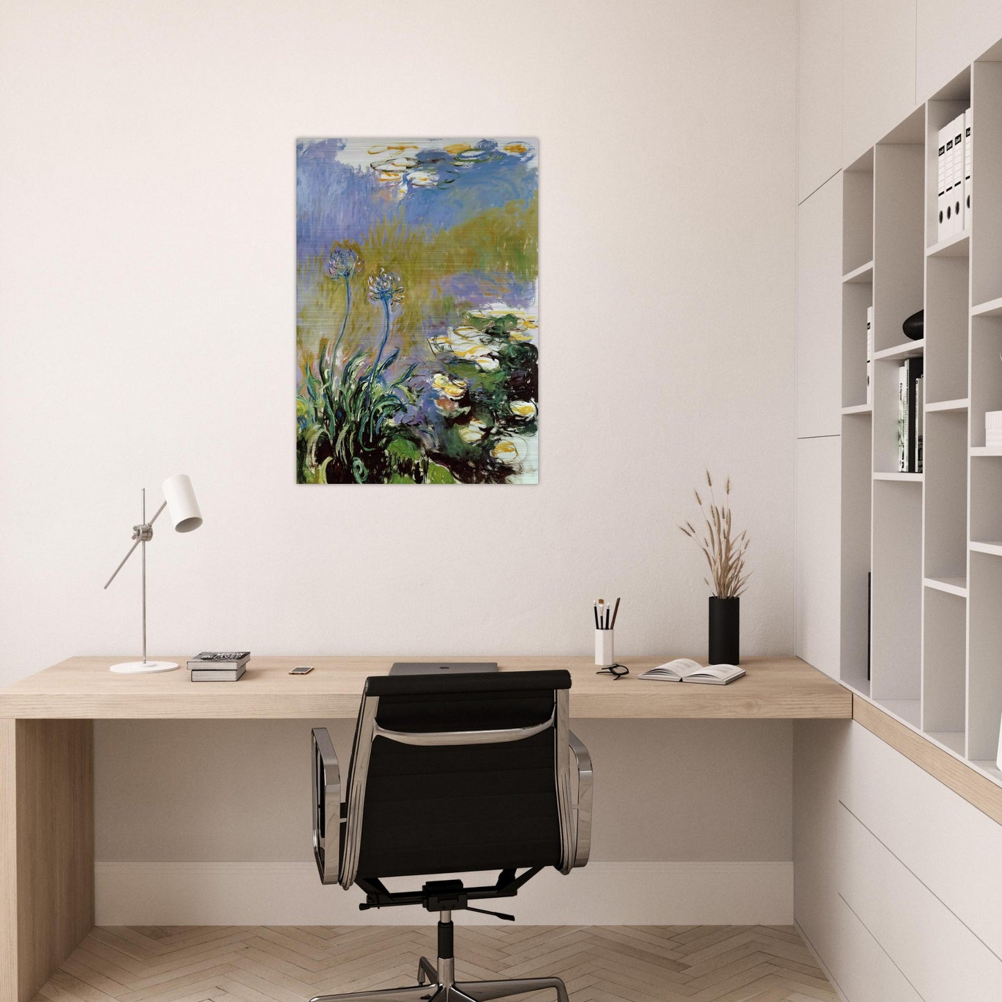 Agapanthus - claude monet Brushed Aluminum Print - 70x100 cm / 28x40 inches | claude monet Aluminum Print | claude monet Prints