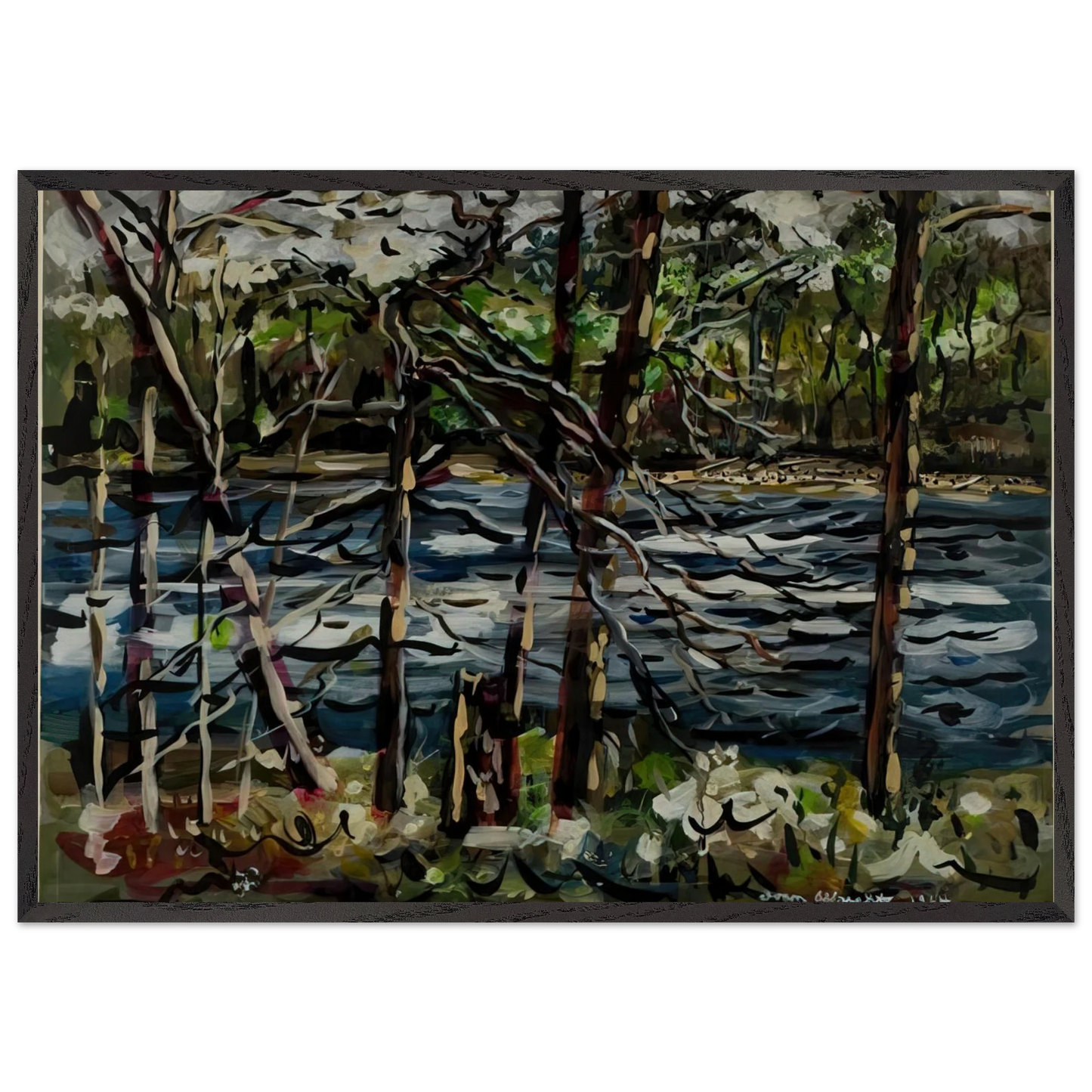 ST MARY S RIVER GEORGIA 1964 - Ivan Albright 70x100 cm / 28x40 inches Framed Art Print – Black Wooden Frame