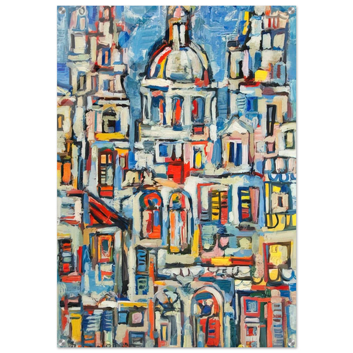 LANDSCAPE OF HAVANA 1961 - Rene Portocarrero Acrylic Print - 70x100 cm / 28x40″ inches