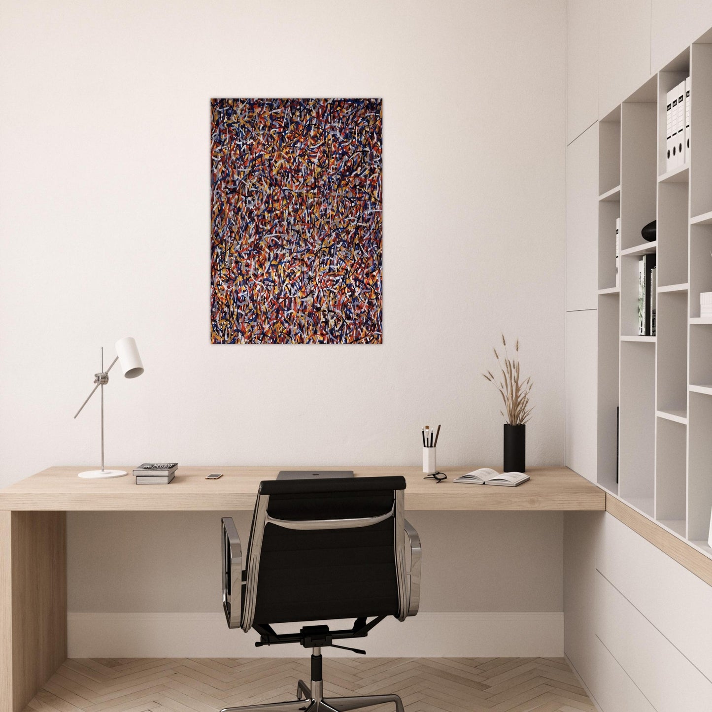 Not Straight Brushstrokes in All Directions - Sol LeWitt Brushed Aluminum Print - 70x100 cm / 28x40 inches | Sol LeWitt Aluminum Print | Sol LeWitt Prints