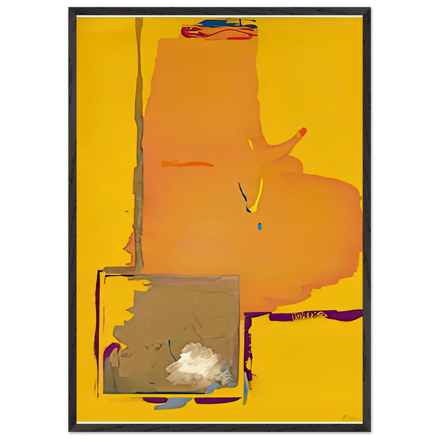 Mardi Gras 1987- - Helen Frankenthaler 70x100 cm / 28x40 inches Framed Art Print – Black Wooden Frame