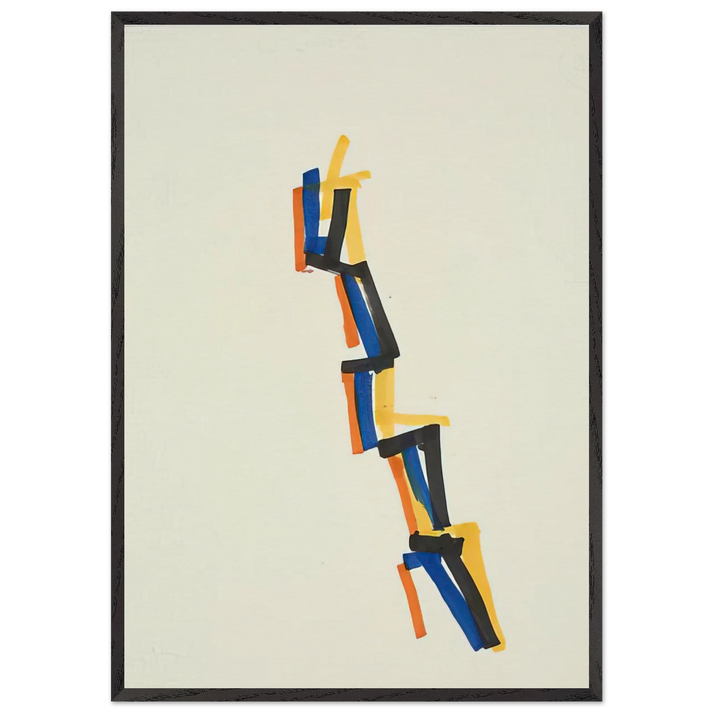 Striped Picture - 1965 - Charlotte Posenenske 70x100 cm / 28x40 inches Framed Art Print – Black Wooden Frame