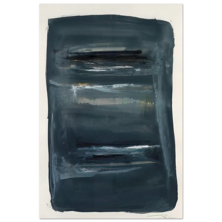 Abstract with Blue and Black - Abstract Expressionism - Larry Zox Art Prints - 100x150 cm / 40x60″ inches | Larry Zox Poster | Larry Zox Prints