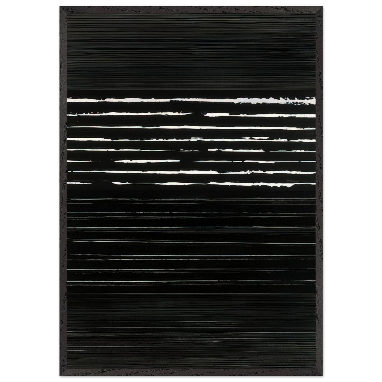 Peinture 324 x 181 cm 14 mars 1999 Polyptyque - 1999 - Pierre Soulages 70x100 cm / 28x40 inches Framed Art Print – Black Wooden Frame
