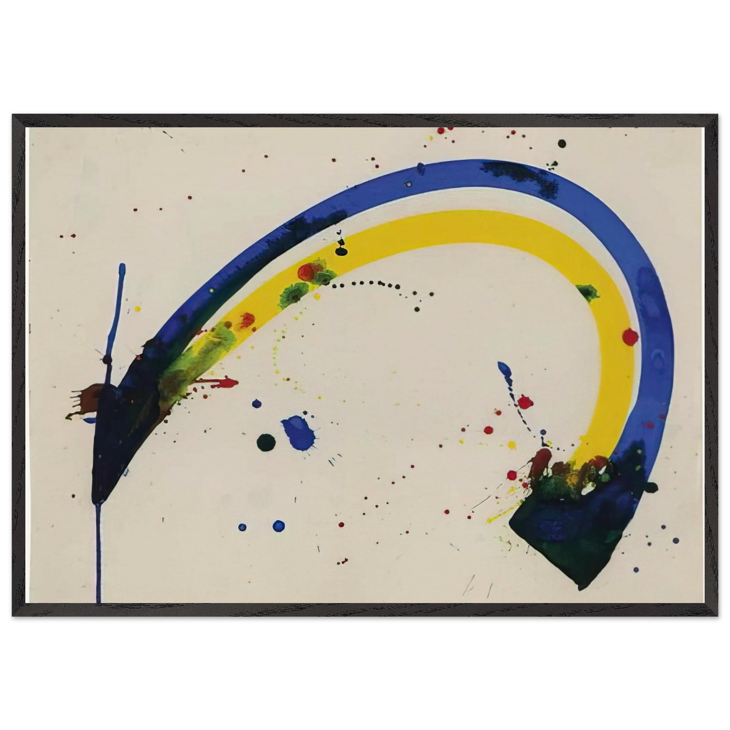 Untitled SF66-006 - Sam Francis 70x100 cm / 28x40 inches Framed Art Print – Black Wooden Frame