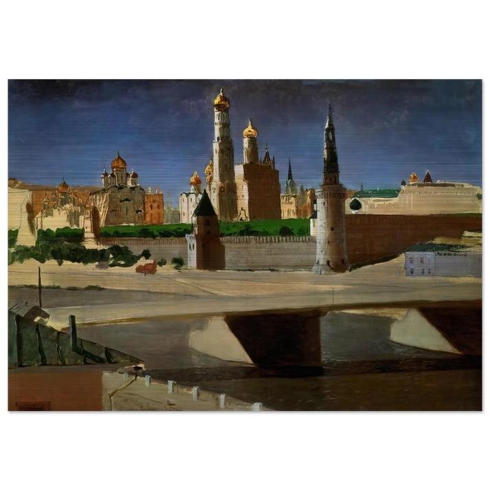 View of the Kremlin from the Zamoskvorechye District - Arkhyp Kuindzhi Brushed Aluminum Print - 70x100 cm / 28x40 inches | Arkhyp Kuindzhi Aluminum Print | Arkhyp Kuindzhi Prints