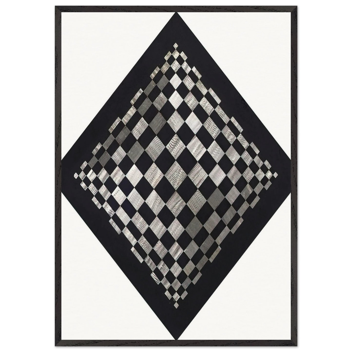 Ottico dynamico - Op Art - Dadamaino 70x100 cm / 28x40 inches Framed Art Print – Black Wooden Frame