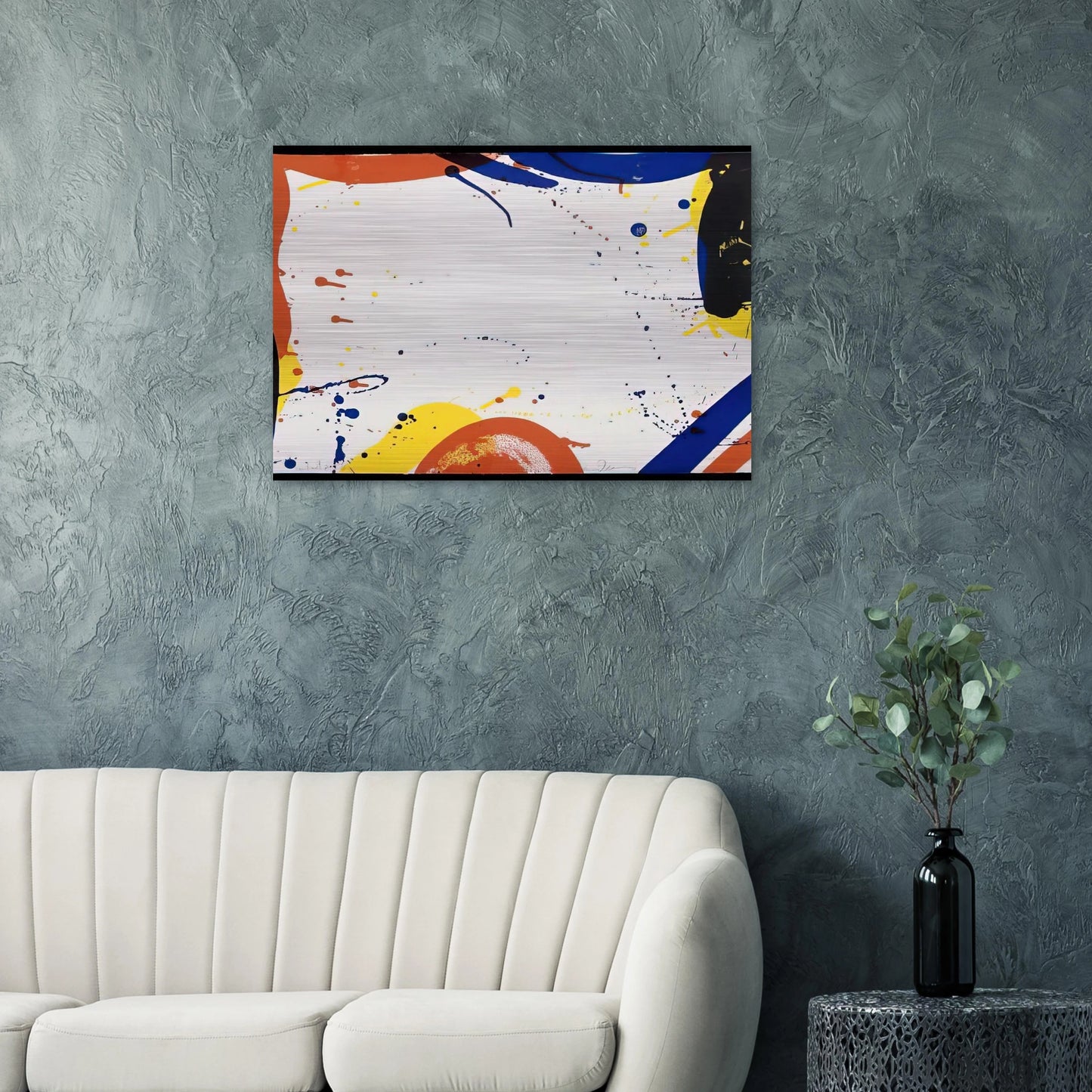 Abstract Composition SF 61 - Sam Francis Brushed Aluminum Print - 70x100 cm / 28x40 inches | Sam Francis Aluminum Print | Sam Francis Prints