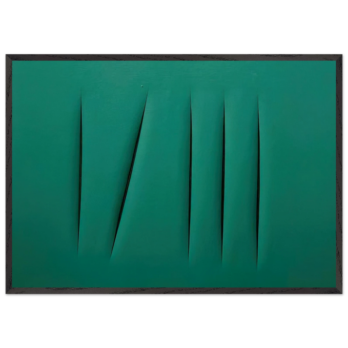 Concept Spatial - Lucio Fontana 70x100 cm / 28x40 inches Framed Art Print – Black Wooden Frame