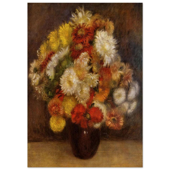 Bouquet of Chrysanthemums - Pierre-Auguste Renoir Brushed Aluminum Print - 70x100 cm / 28x40 inches | Pierre-Auguste Renoir Aluminum Print | Pierre-Auguste Renoir Prints