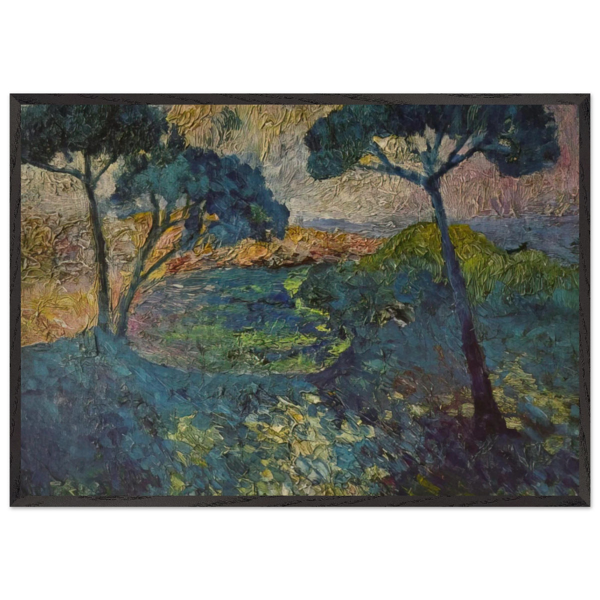 THE THREE PINES - Salvador Dali 70x100 cm / 28x40 inches Framed Art Print – Black Wooden Frame