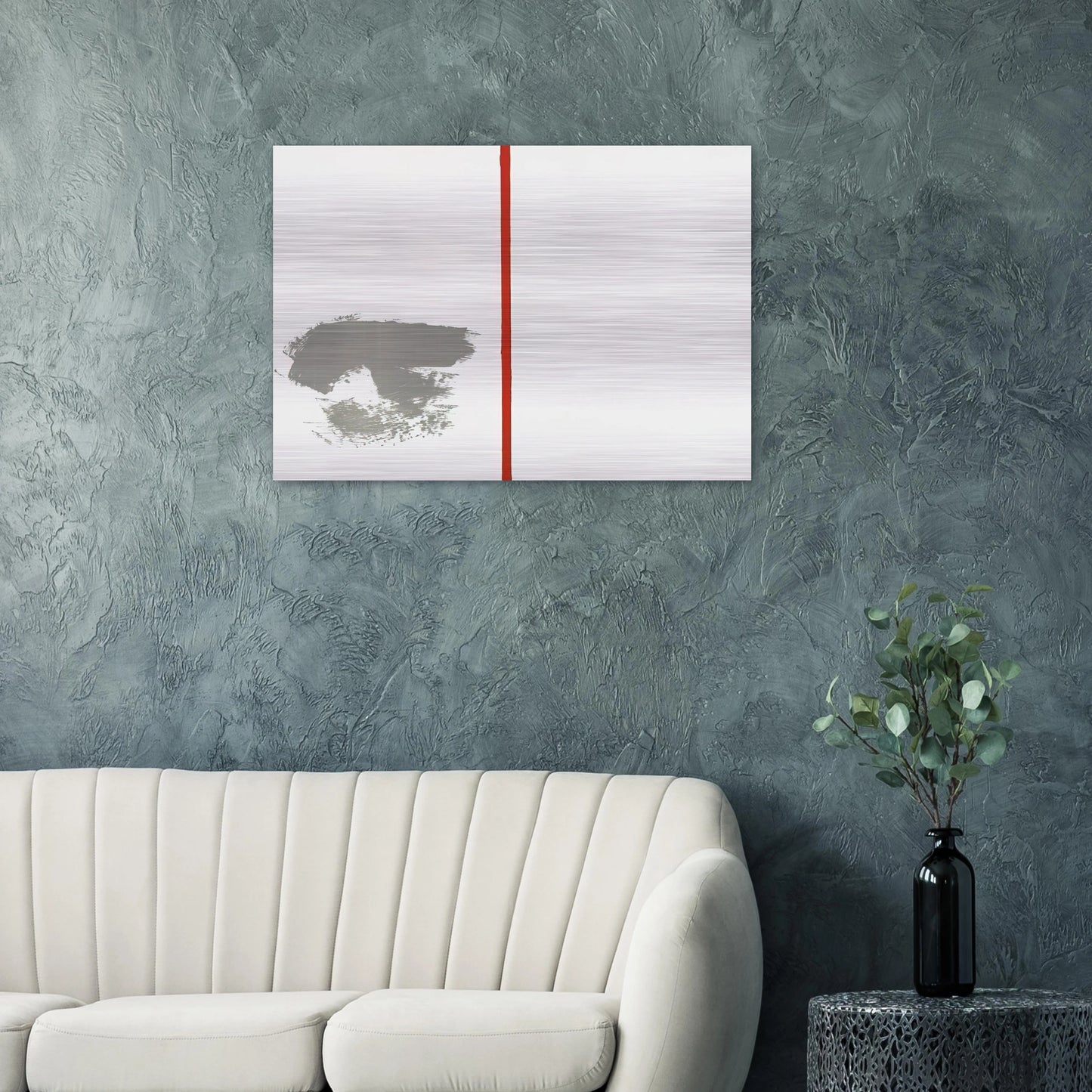 OHNE TITEL MIT ROTEM STRICH 1970 - BLINKY PALERMO Brushed Aluminum Print - 70x100 cm / 28x40 inches | BLINKY PALERMO Aluminum Print | BLINKY PALERMO Prints