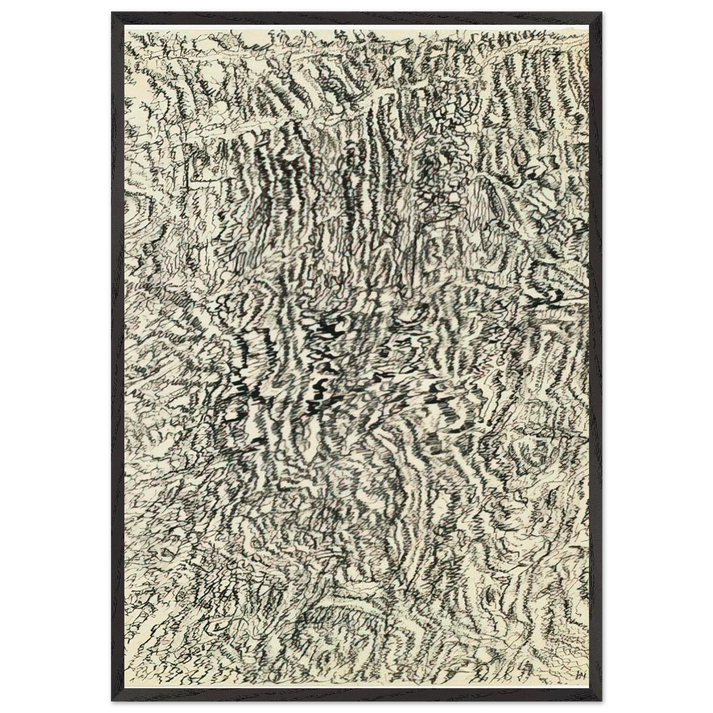 DESSIN MESCALINIEN 1958 - Henri Michaux 70x100 cm / 28x40 inches Framed Art Print – Black Wooden Frame
