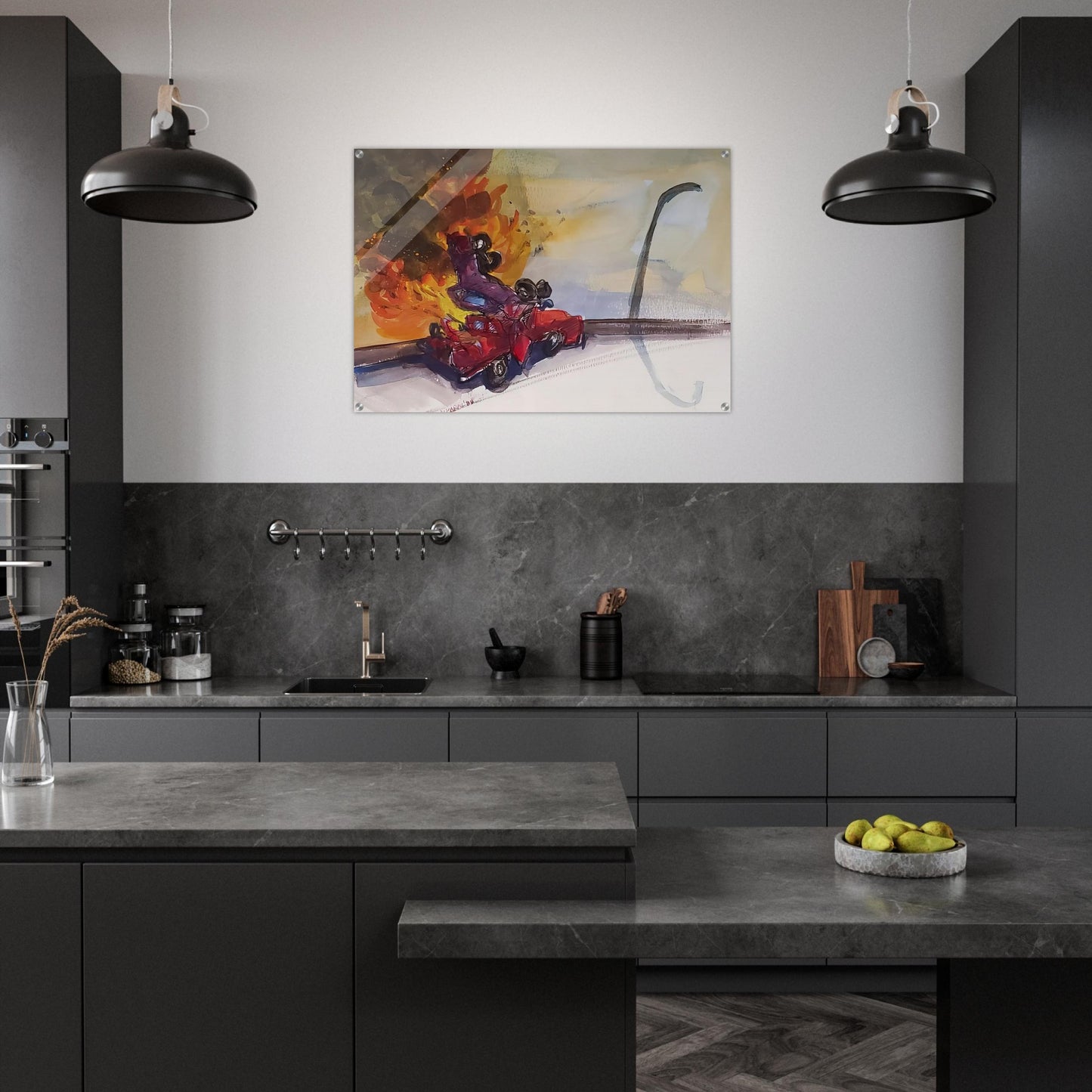 Pile Up Crash - 1984 - Carlos Almaraz Acrylic Print - 70x100 cm / 28x40″ inches