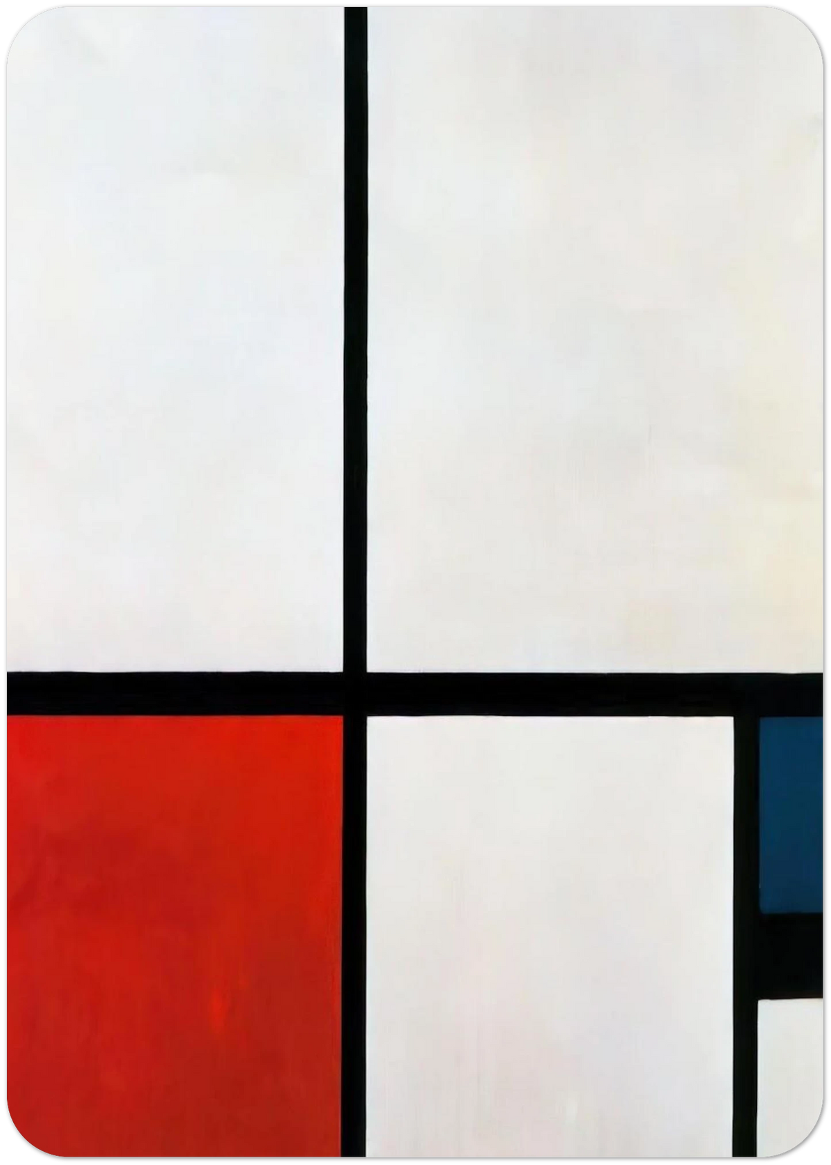 Composition N. 1 with Red and Blue By Piet Mondrian Pack of 10 Post Cards | Piet Mondrian Post Cards | A6 (10.5 x 14.8 cm) - 4.1 x 5.8 inches