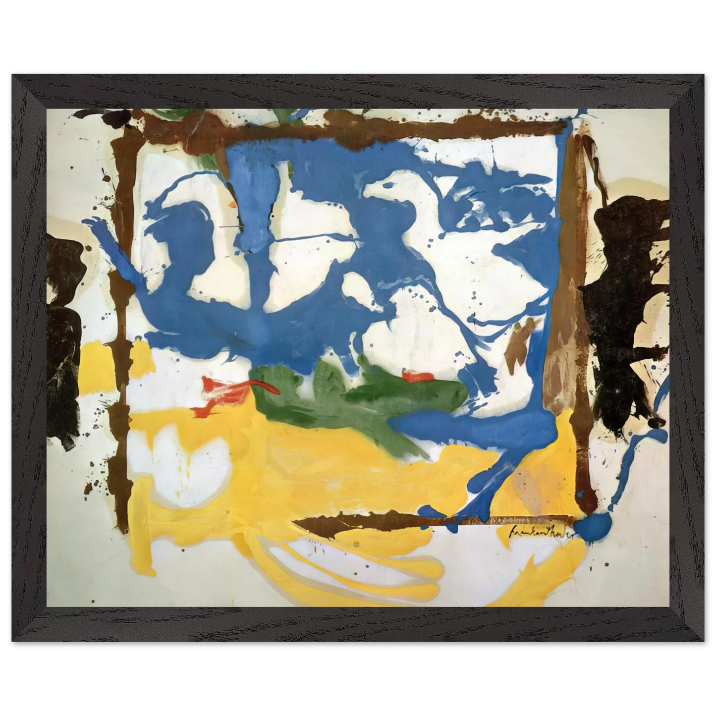 Helen Frankenthaler - Swan Lake #2 - 1961 Wall art - A3 (29.7 x 42 cm) - Premium Wooden Framed Poster With Fine Art Paper-canvas - Wood frame