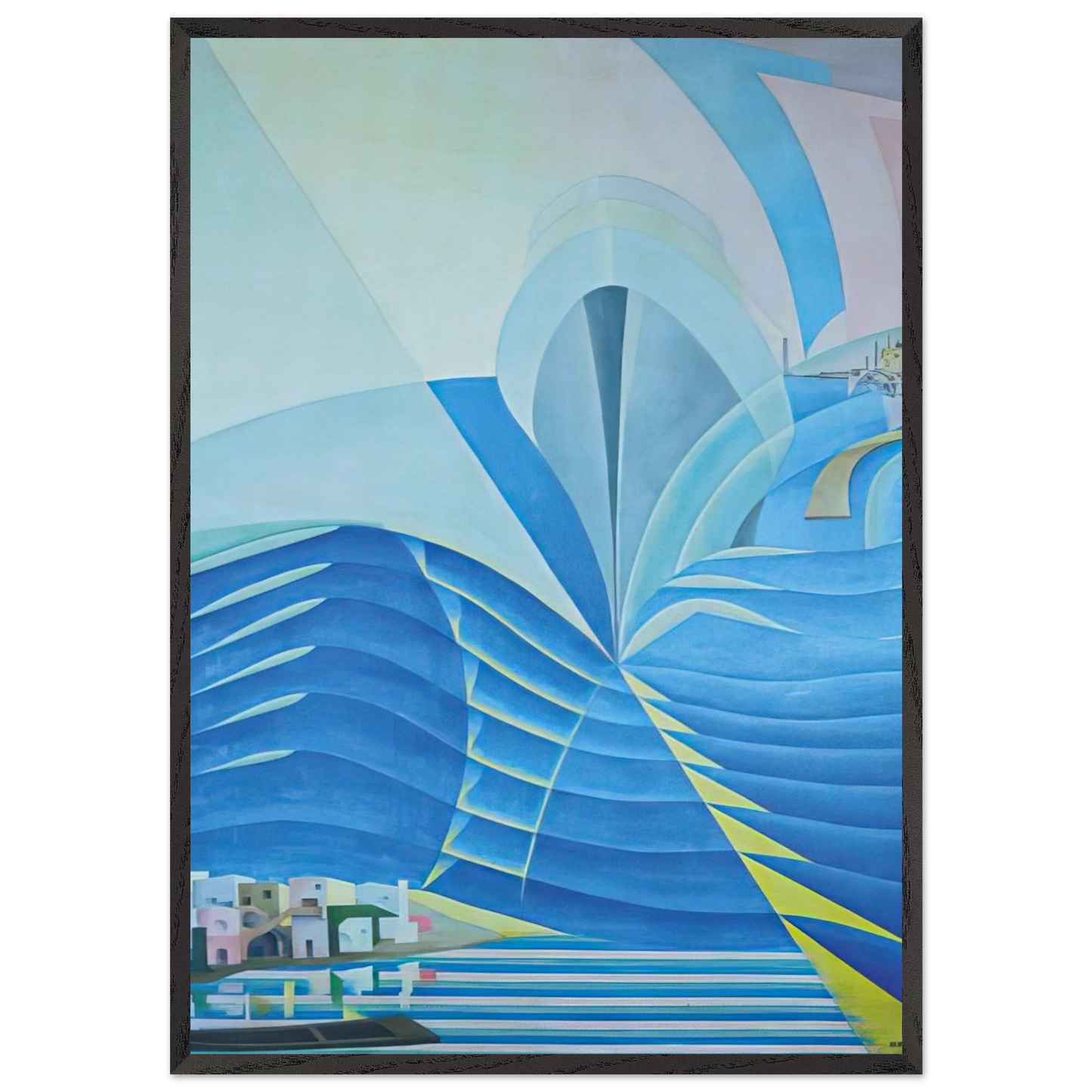Synthesis of Marine Communications - 1934 - Benedetta Cappa 70x100 cm / 28x40 inches Framed Art Print – Black Wooden Frame