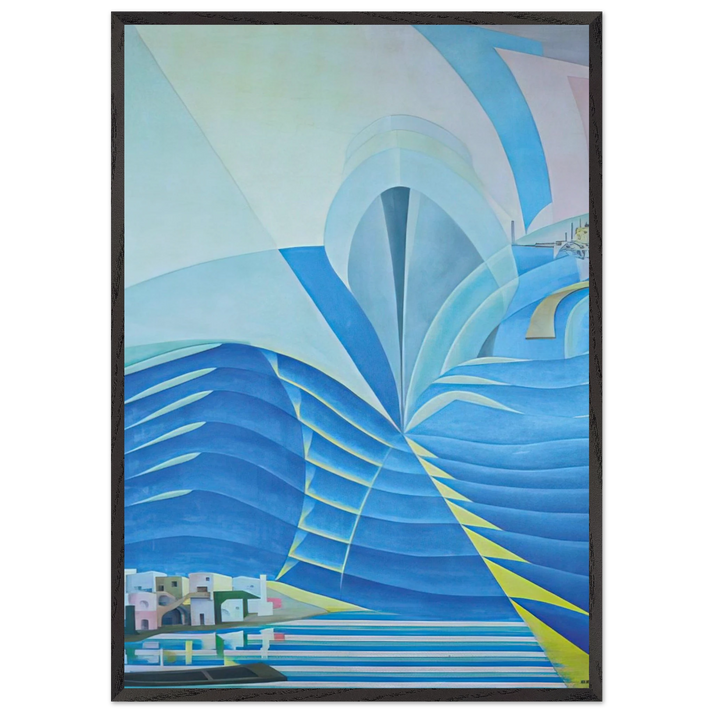 Synthesis of Marine Communications - 1934 - Benedetta Cappa 70x100 cm / 28x40 inches Framed Art Print – Black Wooden Frame