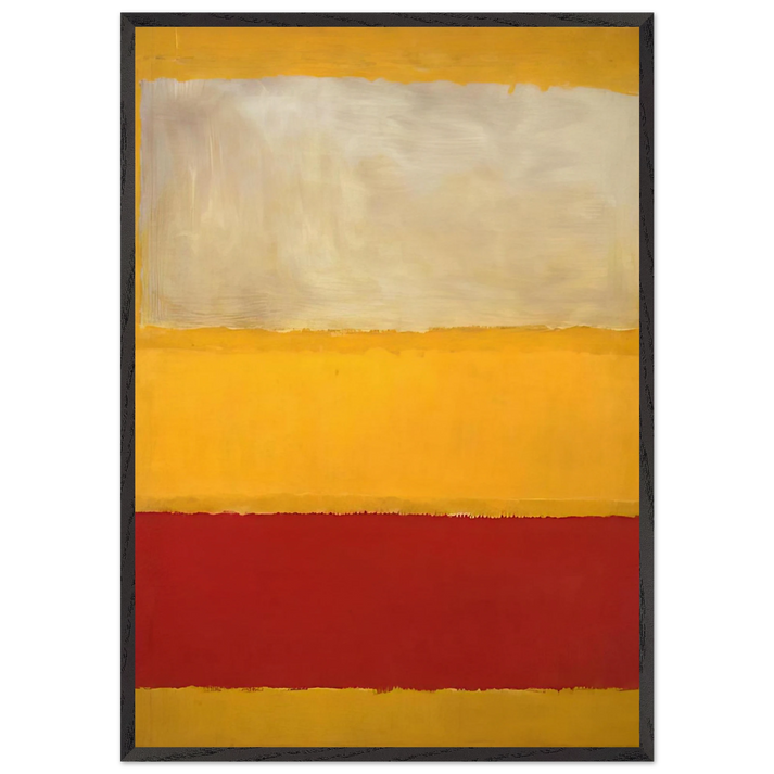 No 13 White Red on Yellow - Mark Rothko 70x100 cm / 28x40 inches Framed Art Print – Black Wooden Frame