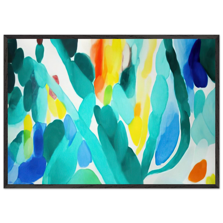 Green Swing - Alice Baber 70x100 cm / 28x40 inches Framed Art Print – Black Wooden Frame